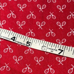 Vintage denim weight‎ Red Tennis Print fabric. 45 x 60 100
